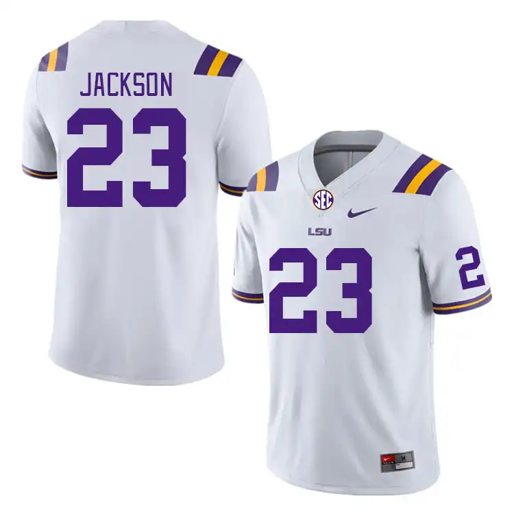 Men's LSU Tigers Kylin Jackson #23 White NCAA Football Jersey